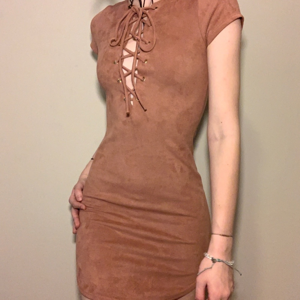 Pink Suede Cocktail Dress